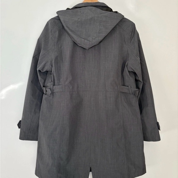 Marc New York Andrew Marc Charcoal Gray Hooded Belted Technical Trench Coat L - Picture 2 of 4